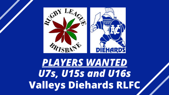 PLAYERS WANTED – U7s, U15s & U16s – Valleys Diehards