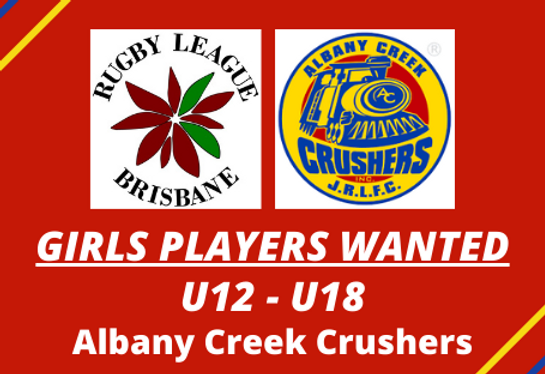 U12-U18 GIRLS WANTED – Albany Creek Crushers