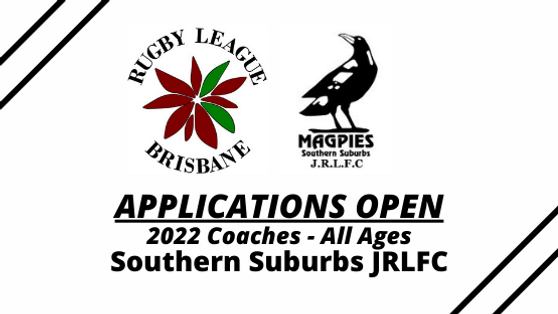Applications Open – 2022 Coaches – Southern Suburbs JRLFC