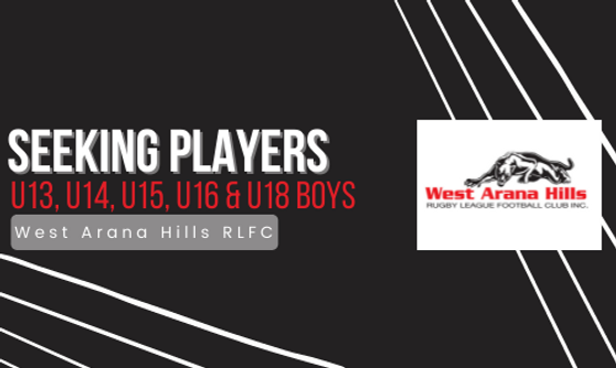 Currently seeking U13 – U16 & U18 Boys!