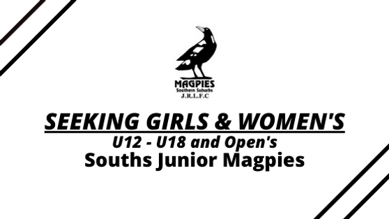 Seeking Girls and Women for 2022 – Souths Junior Magpies